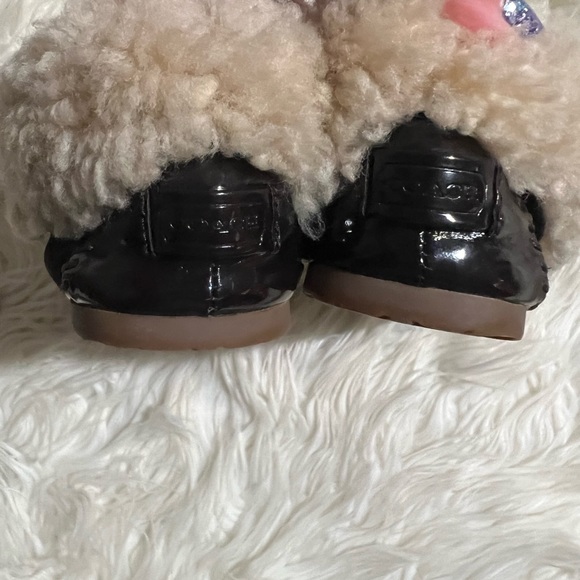 COACH Arleen moccasin slippers Sz 5!  Brown with fur♥️. Authentic!!! - Picture 4 of 9
